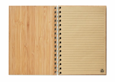 Logo trade business gifts image of: A5 ring bound Bamboo notebook