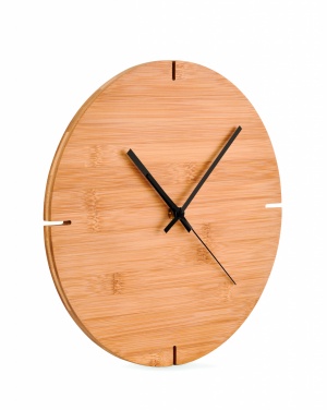 Logo trade advertising products image of: Round shape bamboo wall clock