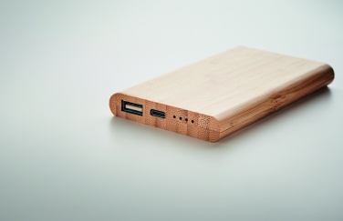 Logo trade promotional giveaway photo of: 4000 mAh Bamboo power bank