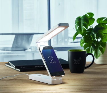 Logo trade promotional merchandise picture of: Lamp and wireless charger 10W