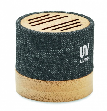 Logo trade promotional products picture of: Bamboo RPET wireless speaker