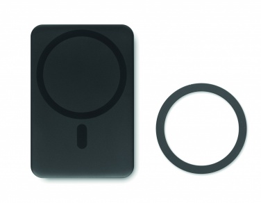 Logo trade promotional merchandise photo of: Magnetic wireless charger 15W powerbank 5000 mAh