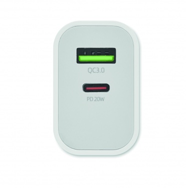 Logotrade advertising product image of: 18W 2 port USB charger EU plug