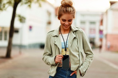 Logo trade promotional gifts picture of: RPET Phone holder lanyard