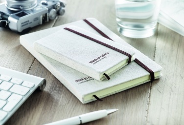 Logo trade promotional giveaways picture of: A6 canvas notebook lined