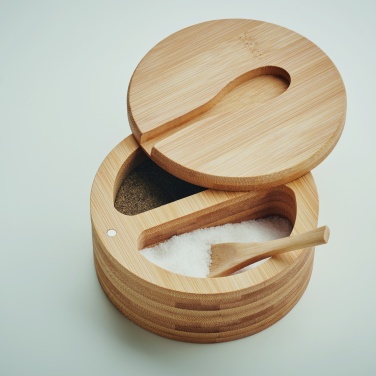 Logo trade promotional products image of: Salt and pepper bamboo box