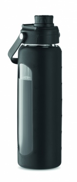 Logo trade business gifts image of: Glass bottle with sleeve 750 ml