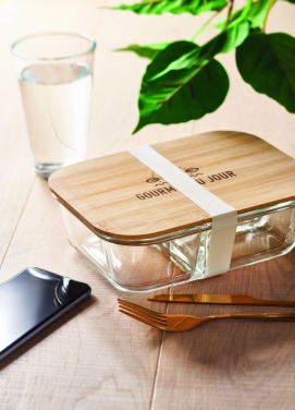 Logotrade promotional product image of: Glass lunch box with bamboo lid