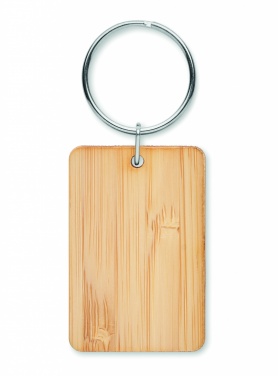 Logotrade advertising product picture of: Rectangular bamboo key ring Riihimäki