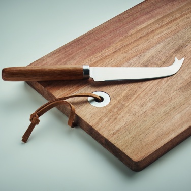 Logo trade promotional giveaways image of: Acacia wood cheese board set Hannover