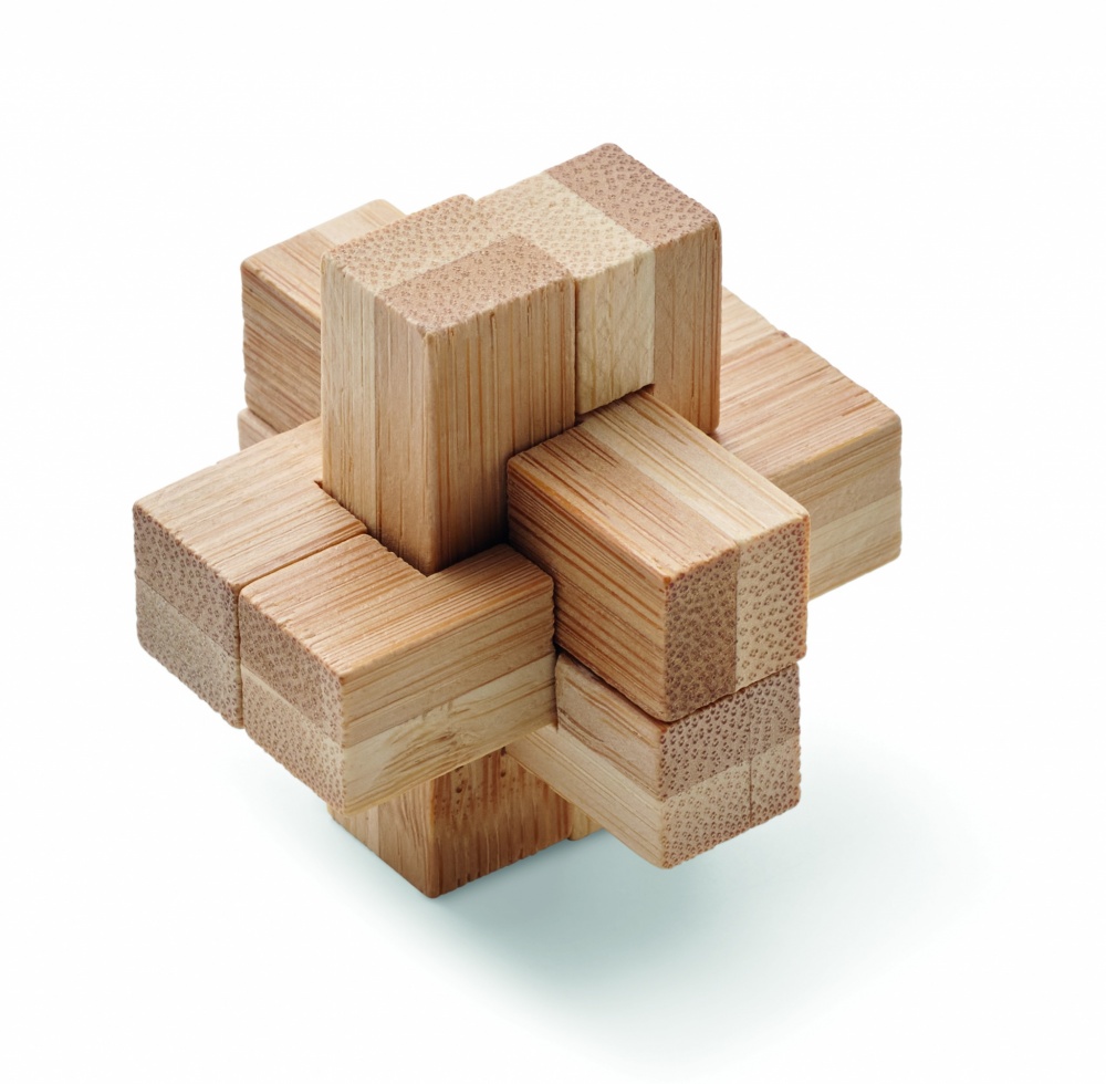 Logo trade promotional gifts picture of: Bamboo brain teaser puzzle