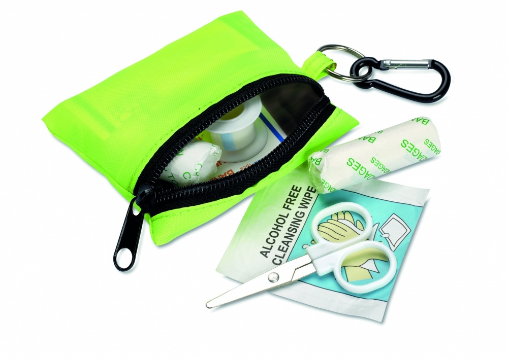 Logo trade promotional item photo of: First aid kit w/ carabiner
