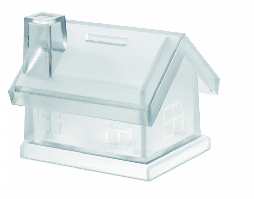 Logo trade promotional merchandise picture of: Plastic house coin bank