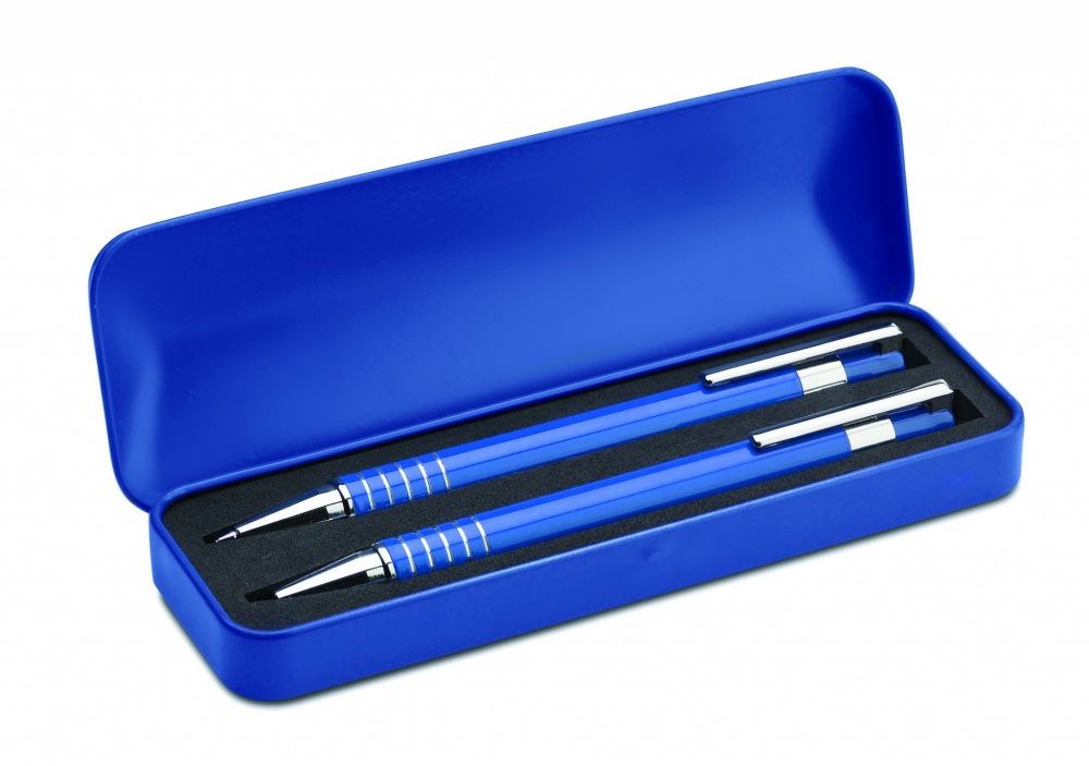 Logo trade promotional gifts picture of: Ball pen set in metal box