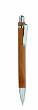 Logo trade promotional products image of: Bamboo pen and pencil set