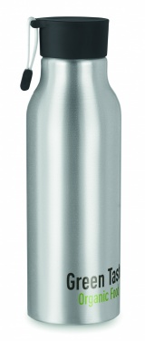 Logotrade business gifts photo of: Single-walled 500 ml aluminum bottle with a PP cap and a silicone strap