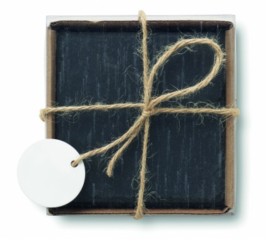 Logo trade promotional items image of: Slate coasters with EVA bottom