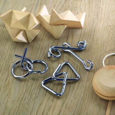 Logo trade corporate gift photo of: Set of 3 metal brain teasers