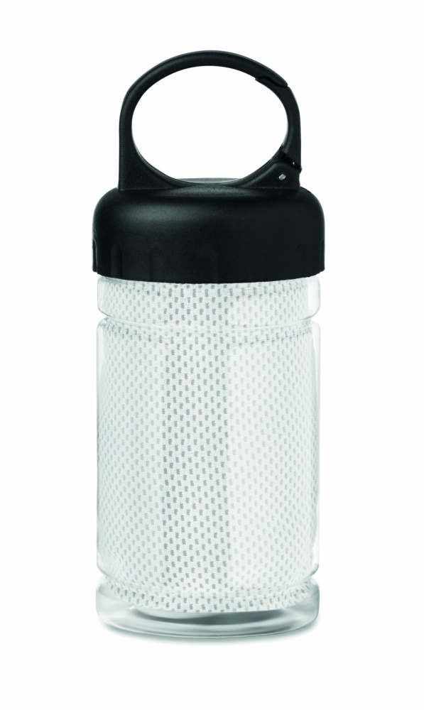 Logo trade promotional merchandise picture of: Cooling towel in PET bottle