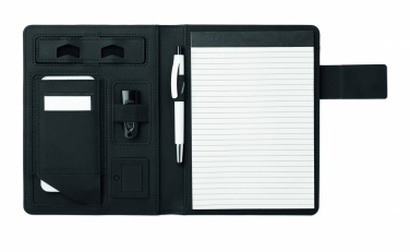 Logo trade corporate gifts image of: A5 folder with power bank