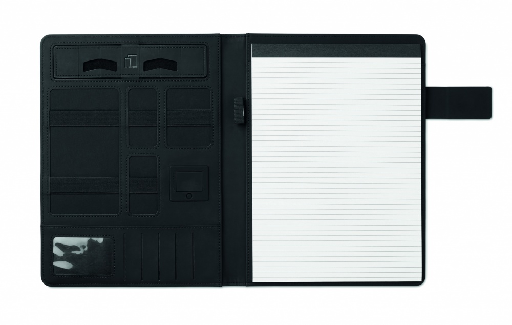 Logo trade business gifts image of: A4 folder with power bank