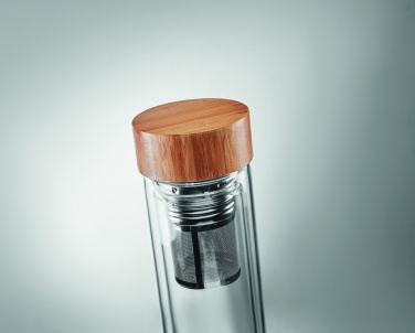 Logotrade corporate gift picture of: Double wall glass bottle 400ml München