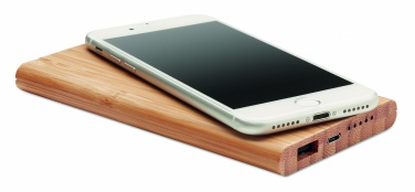 Logotrade promotional item picture of: Wireless power bank in bamboo 6000mAh ARENA