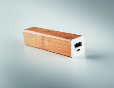 Logotrade promotional item image of: Power bank bamboo 2200 mAh POWERBAM