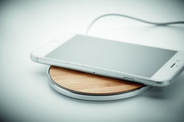 Logotrade corporate gift image of: Bamboo wireless charger 10W DESPAD