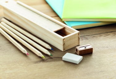 Logotrade promotional giveaway image of: Stationery set in wooden box