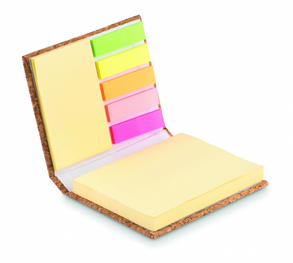 Logo trade corporate gifts image of: Cork sticky note memo pad