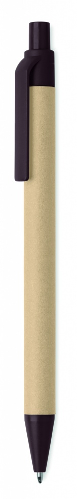 Logo trade promotional giveaways image of: Push ball pen coffee husk/ABS