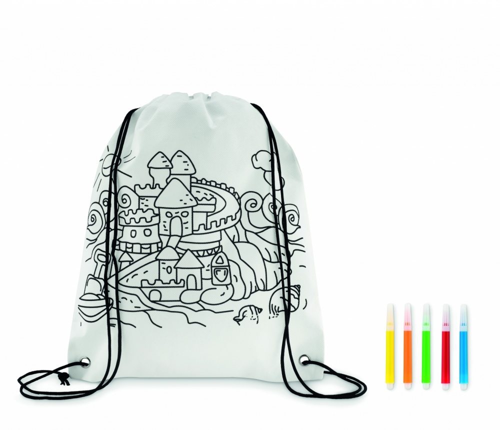 Logo trade promotional gifts picture of: Non woven kids bag with pens