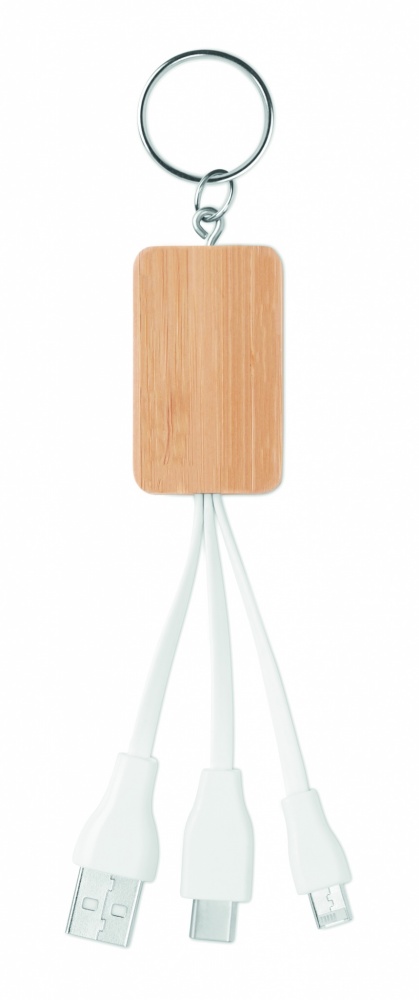Logotrade promotional merchandise image of: Bamboo 3-in-1 cable