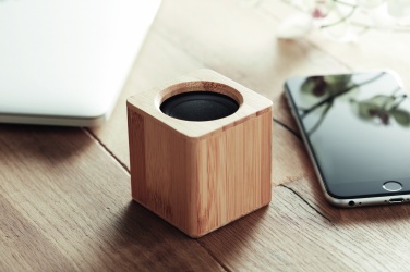 Logo trade promotional products image of: Bamboo wireless speaker