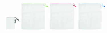 Logo trade promotional merchandise image of: Set of 3 RPET mesh food bags