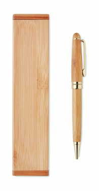 Logotrade promotional merchandise photo of: Bamboo twist-action ballpoint pen in a box