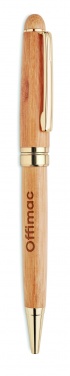Logo trade promotional merchandise photo of: Bamboo twist-action ballpoint pen in a box