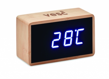 Logotrade promotional merchandise image of: LED alarm clock bamboo casing Düsseldorf