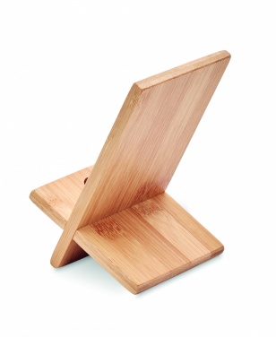 Logotrade promotional gift picture of: Bamboo phone stand/ holder WHIPPY