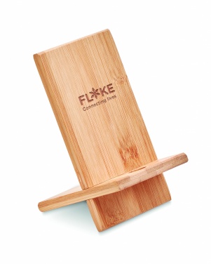 Logo trade corporate gift photo of: Bamboo phone stand/ holder WHIPPY