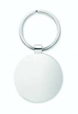 Logo trade promotional products picture of: Round key ring metal bamboo Dobele