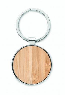 Logotrade corporate gift image of: Round key ring metal bamboo Dobele