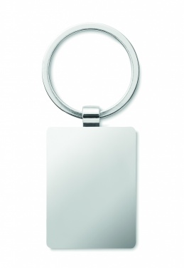 Logo trade promotional giveaway photo of: Rectangular key ring bamboo WEST