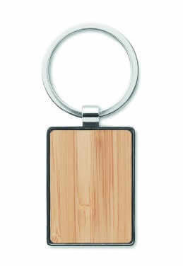 Logo trade corporate gifts picture of: Rectangular key ring bamboo WEST