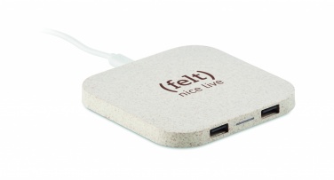 Logo trade business gift photo of: Hub charger wheat straw/ABS 5W