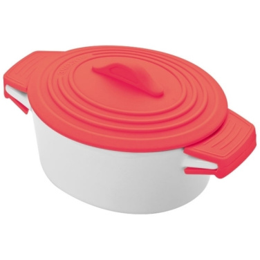 Logo trade promotional giveaways picture of: Porcelain pot with silicone lid DELHI