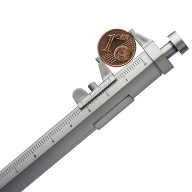 Logotrade corporate gift picture of: Plastic ballpen with sliding calliper PRESCOT