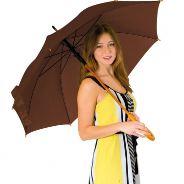 Logo trade promotional gift photo of: Wooden automatic umbrella Nancy