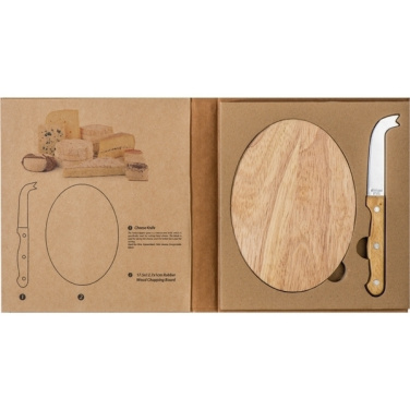 Logo trade promotional giveaway photo of: Cheese chopping board with knife GOUDA